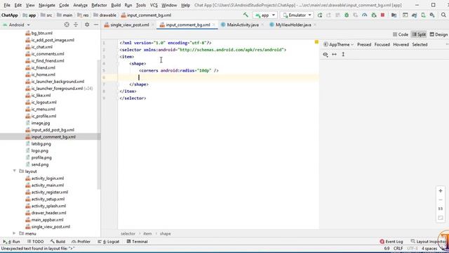 Chat Me App - 19 - Design Comments part of Post Android Studio - Social Networking App смотреть онлайн