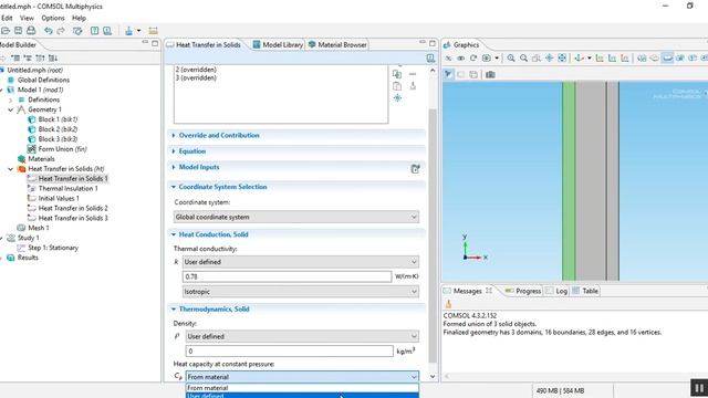 COMSOL Conduction heat transfer EXAMPLE 3–3 Heat Loss through Double Pane Windows смотреть онлайн