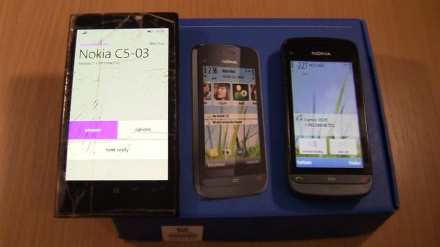 Incoming call & Outgoing call at the Same time Nokia lumia 1020+Nokia c5 -03 смотреть онлайн