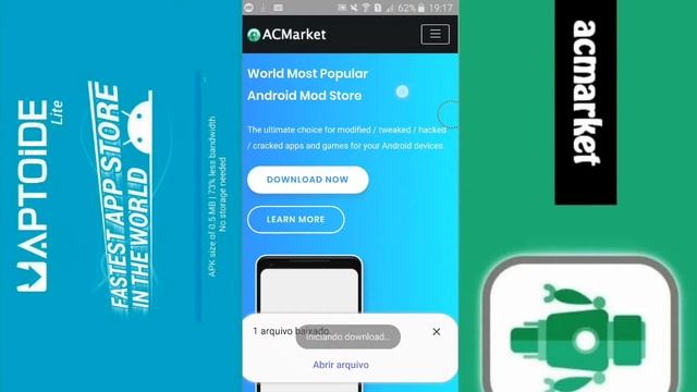 Tutorial de como baixar e instalar aptoide ( lite) e acmarket (play store pro) смотреть онлайн
