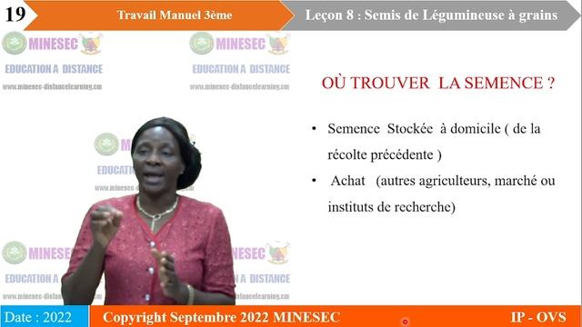 IP-OVS Travail Manuel 3ème Leçon 8 Semis de légumineuses à grains смотреть онлайн