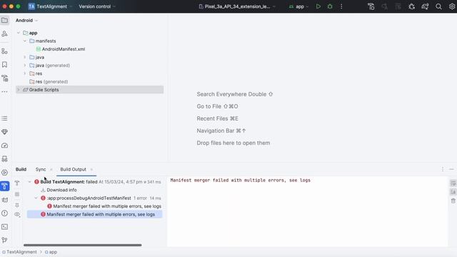 How to fix "Manifest merger failed with multiple errors, see logs." error in Android Studio. смотреть онлайн