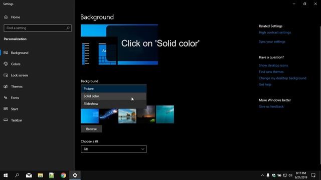 How to use a solid color as desktop background in Windows 10 (without picture) смотреть онлайн