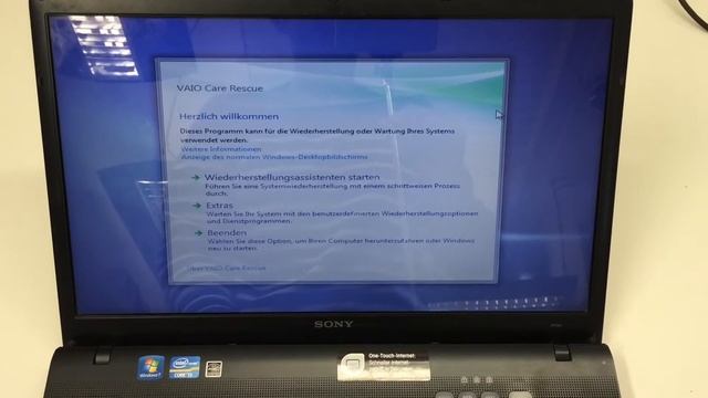 Sony Vaio System Recovery Factory Windows Restore zurücksetzen смотреть онлайн