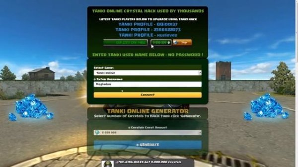 Tanki Online Crystal Generator