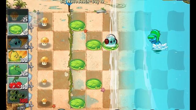 Plants vs Zombies 2 Walkthrough Part 51 IOS Big Wave Beach Day 18 to 20 Upgrade Quest rank 19 and смотреть онлайн
