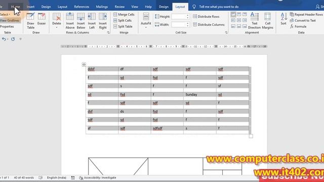 Table Layout option Word 2019 смотреть онлайн