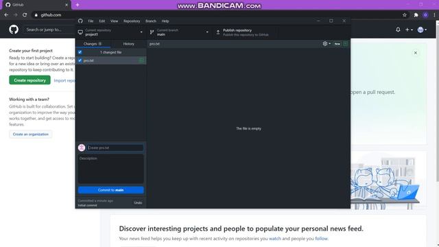 Adding your First project to GitHub смотреть онлайн