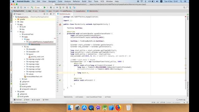 Develop simple New Year Countdown in Android Studio смотреть онлайн