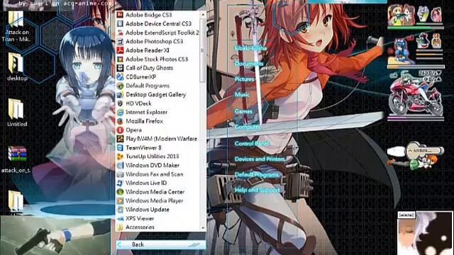 CRAZY ANIME DESKTOP THEME ( WINDOW 7 ) смотреть онлайн