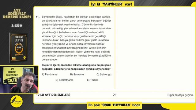 AYT Edebiyat Deneme Kampı / 2.Gün / Rüştü Hoca смотреть онлайн