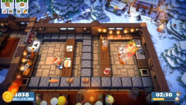 [Overcooked! AYCE] OC1 Festive Seasoning 1-5 - 2p - Score: 2220 W/ 笨笨