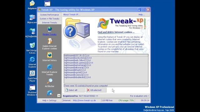 Windows XP Öğreniyorum 108: Tweak XP | Internet Tweaks | Delete Internet Explorer Cookies смотреть онлайн