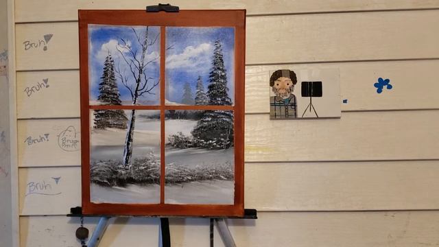 View from the window Bob Ross style painting tutorial смотреть онлайн
