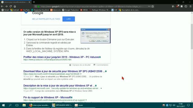 mise a jour de securite pour Windows XP. ( wanna cry Virus ) смотреть онлайн