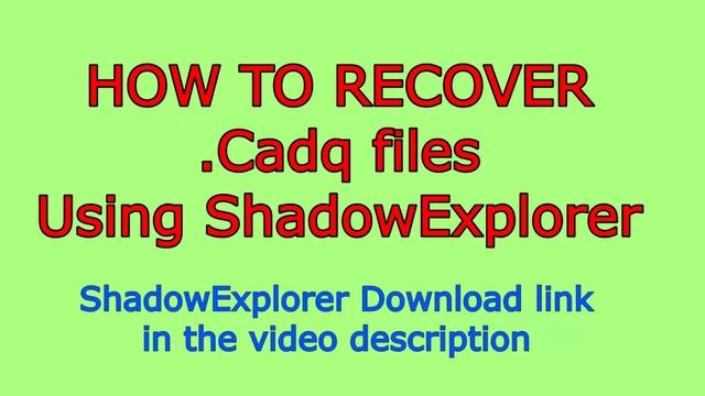 Cadq virus (ransomware). How to decrypt .Cadq files. Cadq File Recovery Guide. смотреть онлайн