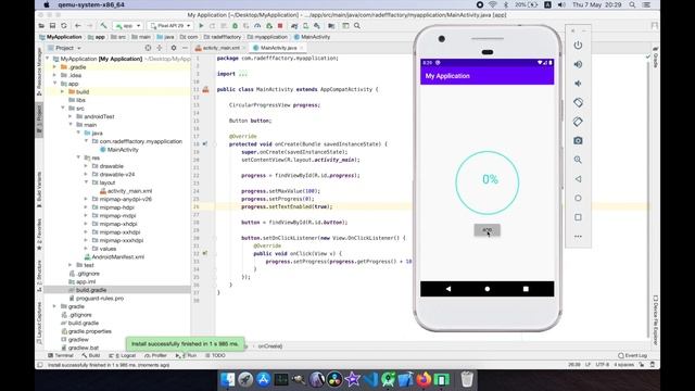 Using DeterminateProgressView library in Android Studio смотреть онлайн