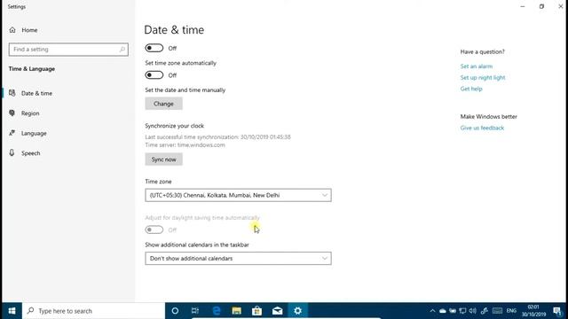 Lecture - 022 : Windows 10 : how to change date and time and additional clock смотреть онлайн