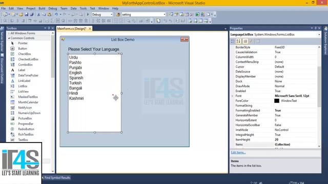 C# in Urdu - ListBox Control with Properties and Events смотреть онлайн