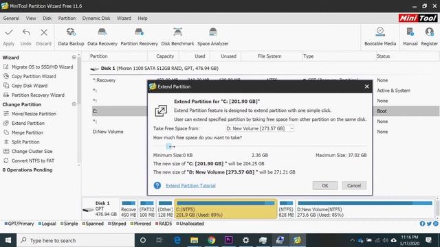 Increase C Drive Space - Easiest Way from D or E drives смотреть онлайн