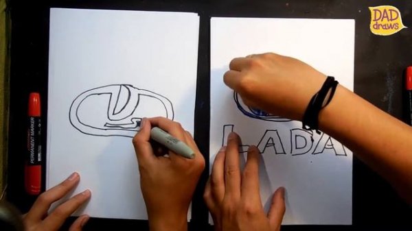 How to draw LADA logo / AUTO LOGO car