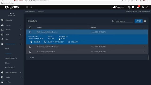 TRUENAS / FREENAS - RESTAURAR ARCHIVOS DE NEXTCLOUD USANDO INSTANTANEAS 2020 смотреть онлайн