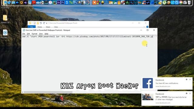 One Line Powershell or CMD Wallpaper changer Prank. смотреть онлайн