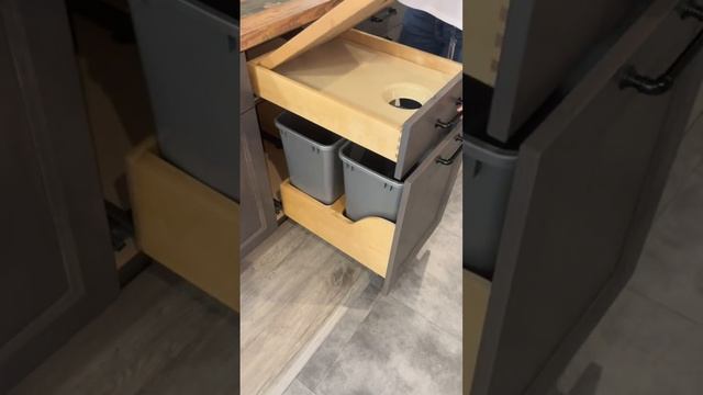 sliding out kitchen drawer and trash bin❤ build with VK308 bottom mount slides💯 смотреть онлайн