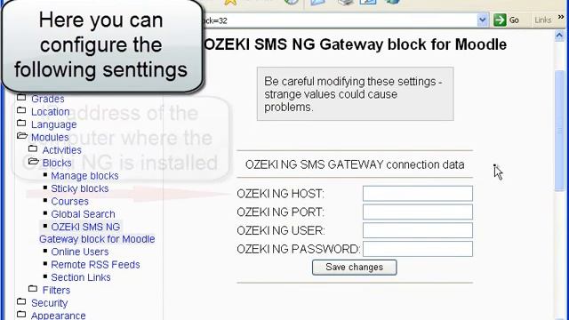 Send SMS from Moodle using "OZEKI NG SMS Gateway block for Moodle" смотреть онлайн