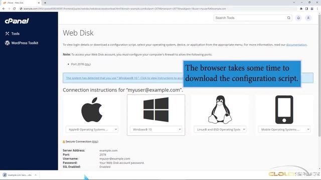 How to Access cPanel Web Disk with CloudSpace смотреть онлайн