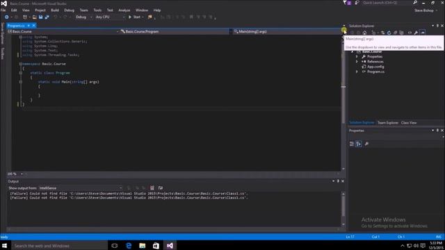 5. (C# Basics Beginner Tutorial) Visual Studio Windows and Navigation смотреть онлайн