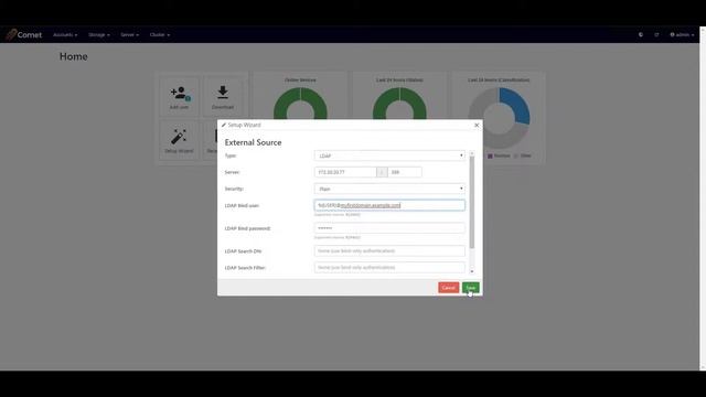 Comet Backup - Configuring LDAP смотреть онлайн