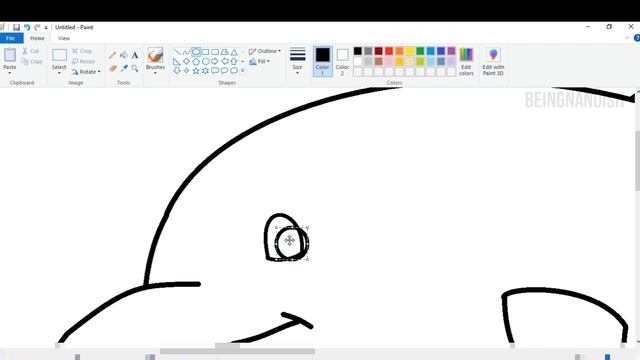 How to draw Dolphin Fish in computer using Ms Paint | Fish Drawing. #mspaint смотреть онлайн