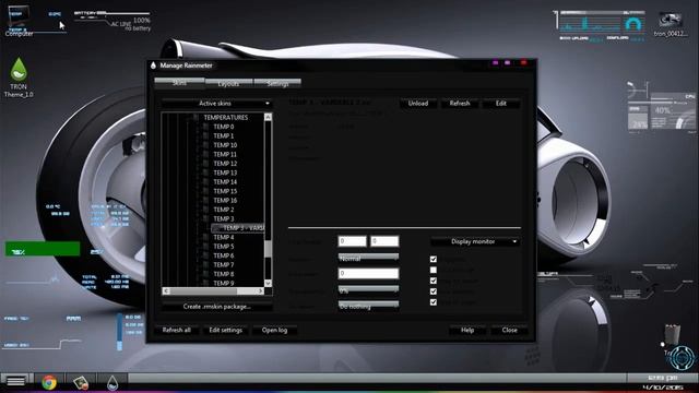 TRON Theme Rainmeter Windows customization смотреть онлайн