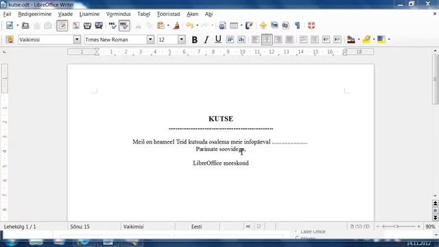 LibreOffice Writer - 11 Kirjakooste (Mail merge) 1 смотреть онлайн