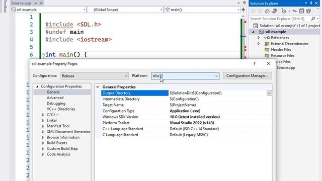 Setup SDL c++ lib in visual studio 2022 смотреть онлайн