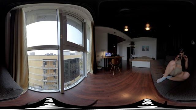 The girl drinks tea, looks out the window and waits... | vr video 360 смотреть онлайн