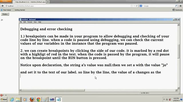 Part 2 - .Net Windows Form DEBUGGING AND ERROR CHECKING 1 смотреть онлайн