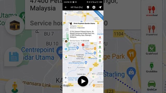 Mock Location/Fake GPS For AIRASIA, GRAB Etc Delivery Drivers With Nearby Restaurants & Promotions