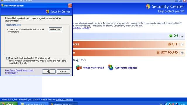 Using Windows Security center on XP Home or Professional смотреть онлайн