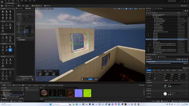 Unreal Engine 5.2 | Mesh modeling - PolyCut tool to make a Window смотреть онлайн