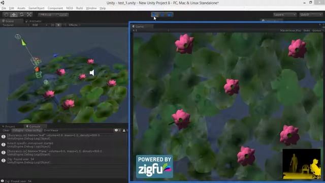 Water walking effect (Unity3D + Kinect) смотреть онлайн