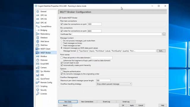 Enabling Cogent DataHub V9 as an MQTT Broker смотреть онлайн