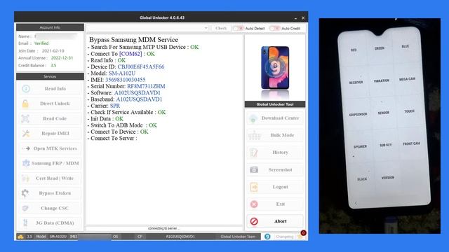 Bypass MDM Kinox Samsung A10e SM A102U By Global Unlocker Pro смотреть онлайн
