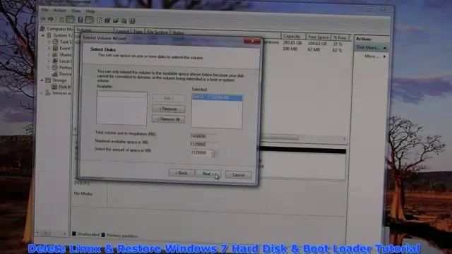 Delete Linux Restore Windows 7 Disk Partition Boot Loader Tutorial YouTube смотреть онлайн
