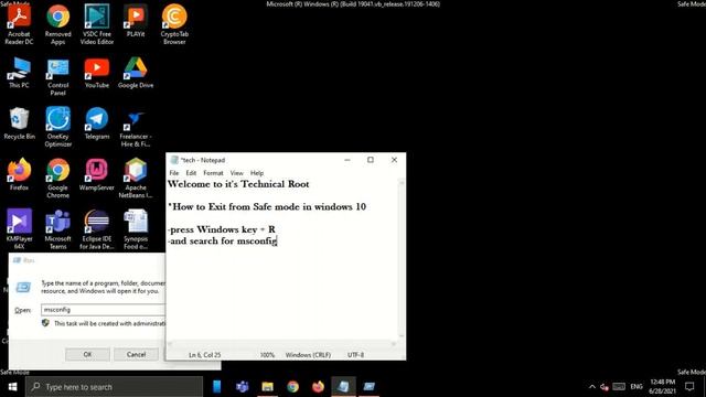 How to Disable/Exit from Safe mode in windows 10 | Safe mode | msconfig смотреть онлайн