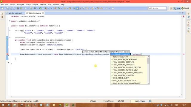 Android Tutorails : ListView смотреть онлайн