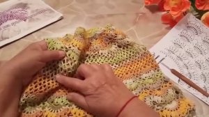 Платье  крючком для девочки 4-5 лет  .-ЗОЛОТАЯ  ОСЕНЬ.