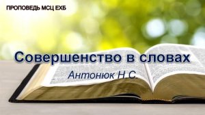 Совершенство в словах. Антонюк Н.С. Проповедь. МСЦ ЕХБ