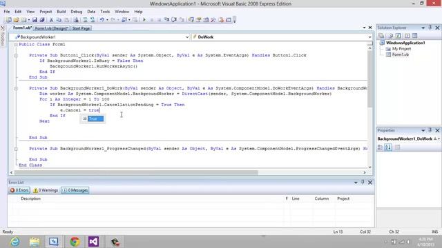 Vb.NET (Visual Basic 2008-2010) : How to work with a BackgroundWorker смотреть онлайн